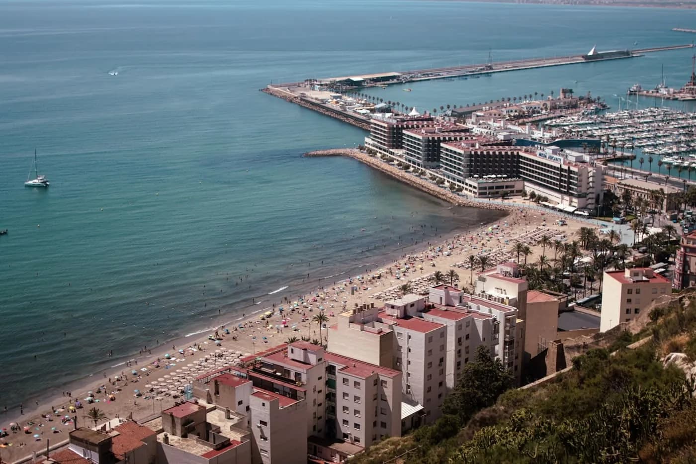 Blick auf Küste und Stadt Alicante von der Serra Grossa