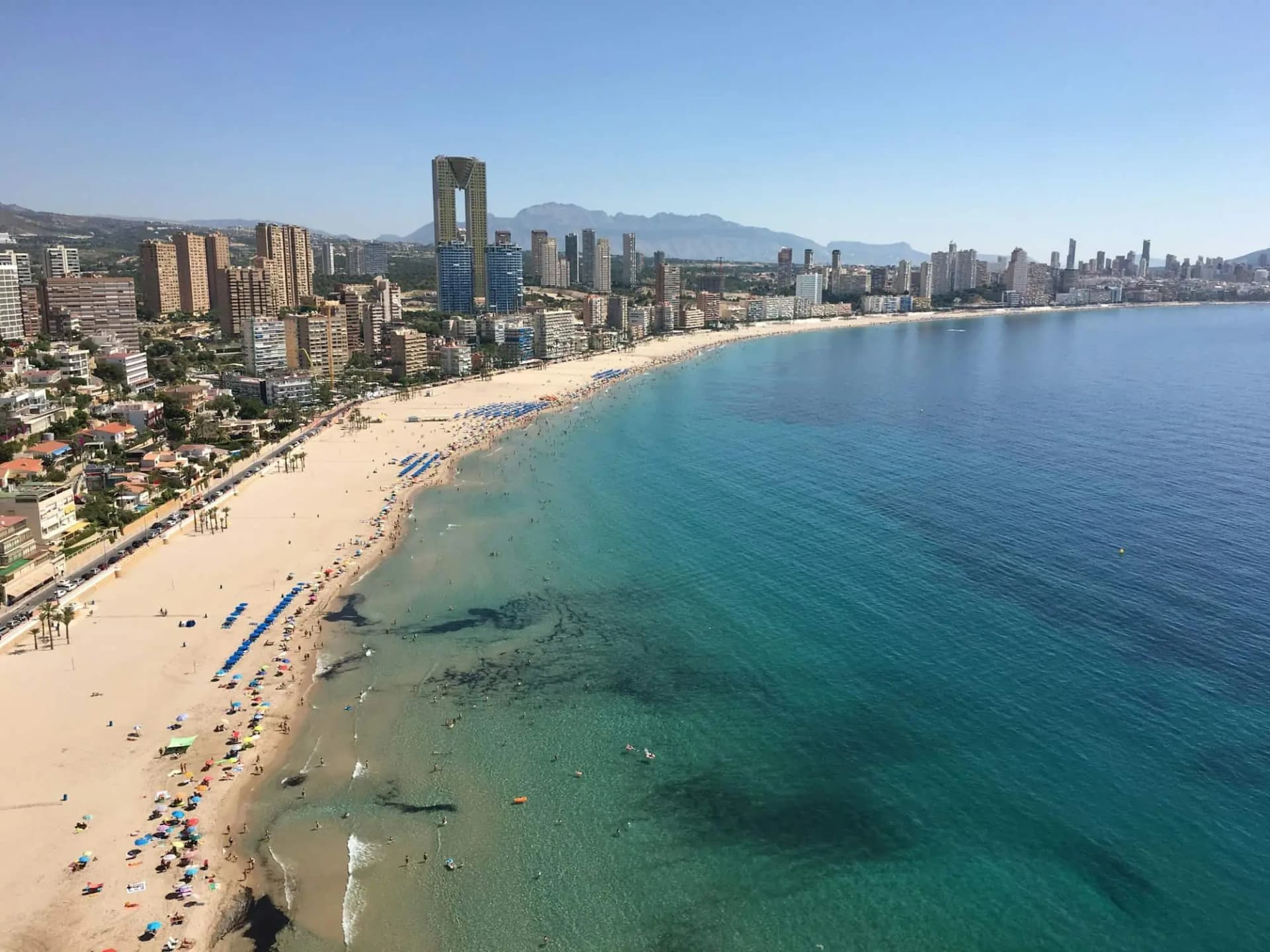 Vista aérea de la costa de Benidorm, Costa Blanca